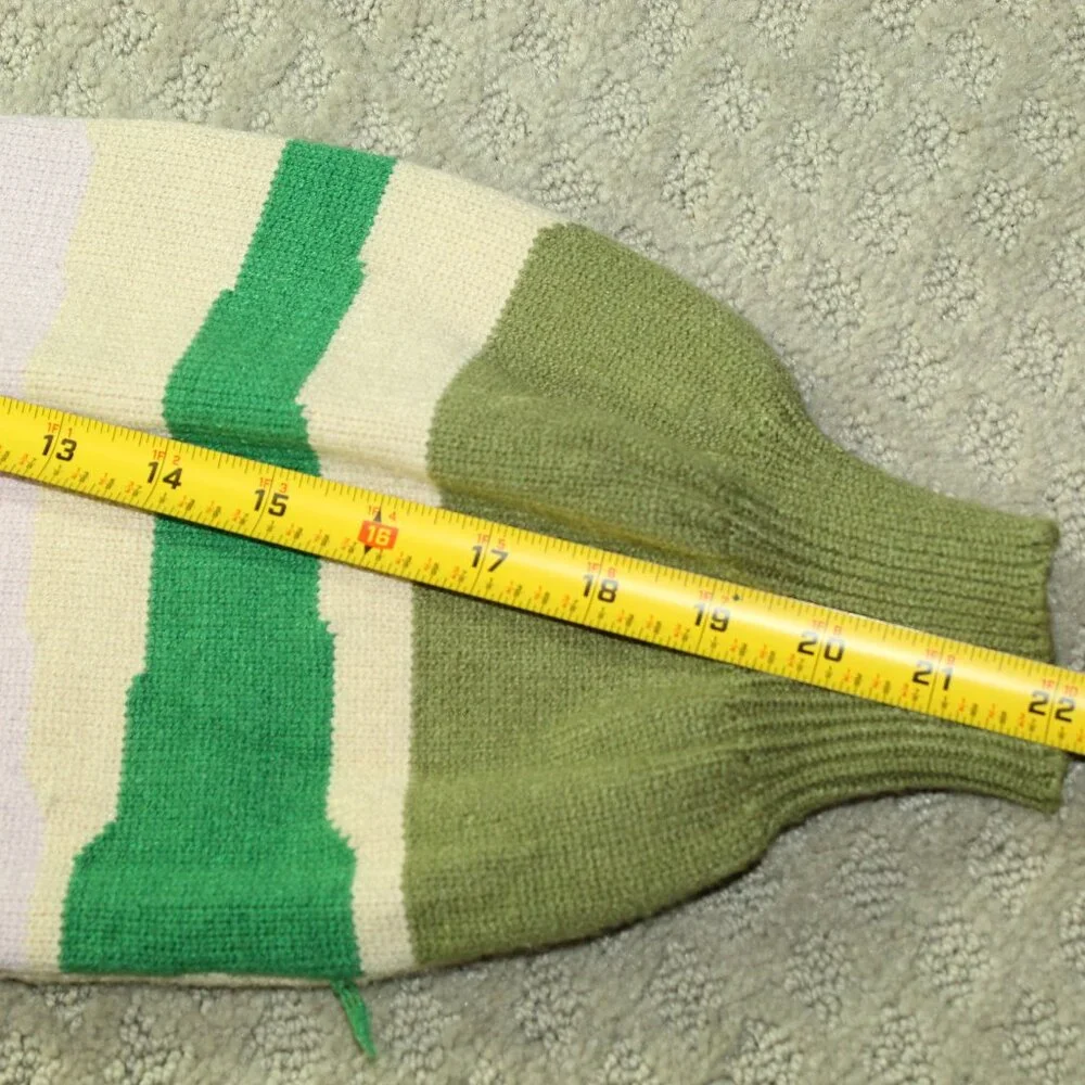& Merci Size M Multi-Color Horizontal Striped Oversized Balloon Sleeve Sweater